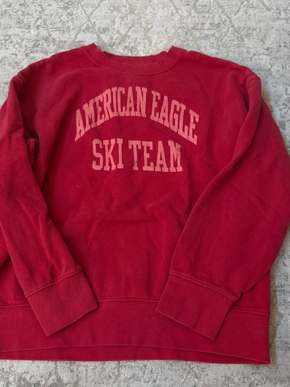 American Eagle Outfitters Red 'Ski Team' Crewneck Sweatshirt
